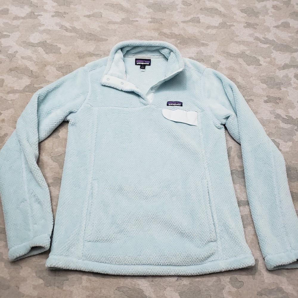 Patagonia Sweatershirt Women Medium Blue Fleece Polartec Pullover Outdoors